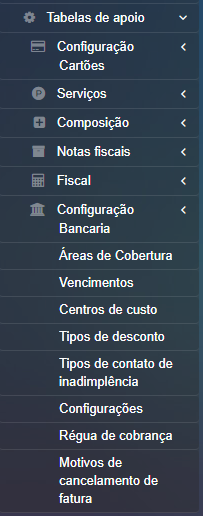 Menu tabela de apoio novo