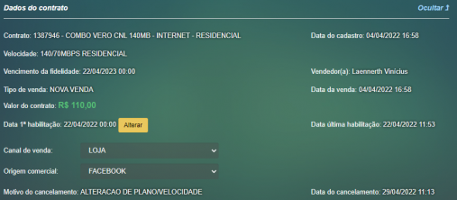 Contrato de 140MB Cancelado, por um Downgrade