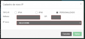 Campo para adicionar Ip Personalizado